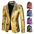 cheap Historical &amp; Vintage Costumes-Disco 1980s Tuxedo Suits &amp; Blazers Lapel Collar Blazer Christmas Suits Disco Men&#039;s Sequins Sequin Turndown Halloween Party Halloween Club Adults&#039; Tuxedo Spring Fall