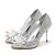 cheap Wedding Shoes-Women&#039;s Wedding Shoes Glitter Crystal Sequined Jeweled Wedding Party &amp; Evening Solid Colored Wedding Heels Summer Crystal Sparkling Glitter Stiletto Heel Pointed Toe Sweet Synthetics Loafer White