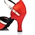 זול נעליים לטיניות-בגדי ריקוד נשים נעליים לטיניות עקבים פרח סאטן אבזם שחבור עקב רחב שחור וזהב אדום כהה סגול רצועת קרוס סאטן / סטן / אימון