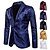 cheap Cosplay &amp; Costumes-Disco Disco 1980s Tuxedo Suits &amp; Blazers Lapel Collar Blazer Men&#039;s Sequins Costume Black / Purple / Red Vintage Cosplay Long Sleeve Party Halloween Club