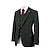 cheap Custom Suits-Custom Suit Wedding Special Occasion Event Party Notch Forest Green Windownpane Tweed Wool