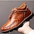 levne Pánské ručně vyráběné boty-Pánské Boty Větší velikosti Ručně vyráběné boty Komfortní boty Chůze Na běžné nošení Denní Kůže Voděodolný Ručně vyrobeno Kotníčkové Zip Tmavěhnědá Černá Léto Zima