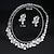 tanie Zestawy biżuterii-Kolczyki w kształcie obręczy 2 Biały Sztuczna perła Kryształ górski 1 Naszyjnik Kolczyki Damskie Podstawowy Moda Koreański Klasyczny Kształt listka Biżuteria Ustaw Na Impreza Ślub Zaręczynowy