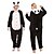 ieftine Pijamale Kigurumi-Adulți Pijama Kigurumi Panda Animal Pijama Întreagă Lână polară Negru / Alb Cosplay Pentru Bărbați și femei Sleepwear Pentru Animale Desen animat Festival / Sărbătoare Costume / Leotard / Onesie