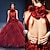 cheap Evening Dresses-Ball Gown Floral Red Quinceanera Formal Evening Dress Halter Neck Sleeveless Floor Length Tulle with Tier Appliques 2020