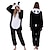 preiswerte Kigurumi Pyjamas-Erwachsene Kigurumi-Pyjamas Panda Tier Geometrisch Pyjamas-Einteiler Pyjamas Lustiges Kostüm Polyester Cosplay Für Herren und Damen Weihnachten Tiernachtwäsche Karikatur