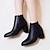 cheap Women&#039;s Boots-Women&#039;s Boots Block Heel Boots Party &amp; Evening Solid Colored Booties Ankle Boots Chunky Heel Pointed Toe Minimalism PU Zipper Black White Brown