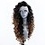 billige Syntetiske parykker med blonder-Brown Wigs for Women Synthetic Lace Front Wig Curly Side Part Lace Front Wig Long Ombre Black / Medium Auburn Synthetic Hair 18-26 Inch Women&#039;s Adjustable Heat Resistant Party Ombre