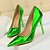 cheap Women&#039;s Heels-Women&#039;s Heels Party Work Club Summer High Heel Pointed Toe Business Classic Patent Leather Loafer Solid Colored Silver Black Green