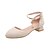 cheap Women&#039;s Heels-Women&#039;s Heels Low Heel Round Toe Casual Minimalism Daily Solid Colored PU White Pink Beige