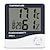 abordables Estatuas-LCD digital temperatura humedad medidor hogar interior exterior higrómetro termómetro estación meteorológica con reloj