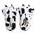cheap Kigurumi Pajamas-Adults&#039; Kigurumi Pajamas Slippers Milk Cow Animal Onesie Pajamas Polyester Cotton Black / White Cosplay For Men and Women Animal Sleepwear Cartoon Festival / Holiday Costumes / Shoes