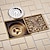 levne Koupelnové odpady-4palcový sprchový podlahový odtok čtvercový tradiční 100 x 100 mm, starožitná mosaz vyjímatelná mosaz koupelnový odtok sanitární vložka rošt, sítko na lapač vlasů