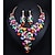 cheap Jewelry Sets-Bridal Jewelry Sets 1 set Crystal Rhinestone Alloy 1 Necklace Earrings Women&#039;s Statement Colorful Cute Fancy Flower irregular Jewelry Set For Party Wedding