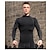 cheap Men&#039;s Active Tees &amp; Tanks-Men&#039;s Compression Shirt Running Shirt Long Sleeve Base Layer Winter Breathable Quick Dry Moisture Wicking Fitness Gym Workout Running Sportswear Activewear Dark Grey Black White