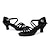 رخيصةأون أحذية لاتيني-نسائي أحذية رقص أحذية سالسا التدريب أداء تمرين بقعة أساسي كعب مشبك لون صلب كعب كوبي مشبك بني داكن أبيض أسود / ستان