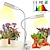 abordables Lampe de croissance LED-1pcs led plante élèvent des lumières sunlike spectre complet 45w e27 double tête flexible col de cygne pour lampe à effet de serre phyto
