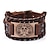 cheap Bracelets-viking leather cuff bracelet - life tree wolf wristband vintage nordic scandinavian talisman bracelet for celtic pagan (2577 silver)
