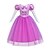 cheap Movie &amp; TV Theme Costumes-Rapunzel Dress Masquerade Flower Girl Dress Girls&#039; Movie Cosplay A-Line Slip Cosplay Vacation Dress Pink Dress Halloween Carnival Masquerade Tulle Cotton