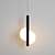 cheap Island Lights-20 cm LED Pendant Light Nordic Black Hanging Light with White Lampshade Dining Room Office Bedroom Simple Geometric Metal Black LED Modern 220-240V