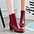 cheap Women&#039;s Boots-Women&#039;s Boots Block Heel Boots Daily Solid Colored Booties Ankle Boots Winter Chunky Heel Round Toe Minimalism PU Zipper Black White Red