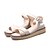 billige Sandaler til kvinner-Dame Sandaler Wedge-sandaler Flat sandaler Kile Hæl Rund Tå Avslappet Formell Kontor og karriere Spenne Fleece Sommer Svart / Gul / Rosa
