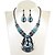 رخيصةأون أطقم المجوهرات-Women&#039;s Drop Earrings Choker Necklace Pendant Necklace 3D Unique Design Vintage Rhinestone Earrings Jewelry Blue For Holiday 1 set