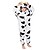ieftine Pijamale Kigurumi-Pentru copii Pijama Kigurumi Lapte de Vacă Animal Pijama Întreagă Flanel Lână Negru / Alb Cosplay Pentru Baieti si fete Sleepwear Pentru Animale Desen animat Festival / Sărbătoare Costume