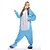 abordables Pijamas Kigurumi-Adulto Pijamas Kigurumi Elefante Animal Pijamas de una pieza Lana Polar Azul Cosplay por Hombre y mujer Ropa de Noche de los Animales Dibujos animados Festival / Celebración Disfraces