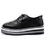 cheap Women&#039;s Oxfords-Women&#039;s Oxfords Daily Office &amp; Career Solid Colored Creepers Round Toe Casual Minimalism Walking Cowhide Lace-up Black