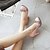 رخيصةأون أحذية نسائية-نسائي كعوب صنادل الكريستال مناسب للبس اليومي ألوان متناوبة كعب متوسط أمام الحذاء على شكل دائري كاجوال شيوع PU مسطحات أسود أبيض زهري