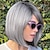 cheap Older Wigs-Synthetic Wig Straight kinky Straight Bob Machine Made Wig Short Grey Brown Synthetic Hair 11 inch Women&#039;s Brown Gray / Daily Wear