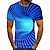 billige T-skjorter og singleter til herrer-Herre T skjorte 3D-utskrift Grafisk 3D Store størrelser Rund hals Daglig Kortermet Topper Grunnleggende Grønn Blå Lilla