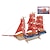 olcso 3D kirakósok-Fából készült építőjátékok Wood Model Hajó Kalózok Kalózhajó Kalóz szakmai szint Fa 1 pcs Gyermek Felnőttek Fiú Lány Játékok Ajándék