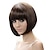 cheap Older Wigs-Synthetic Wig Straight Bob Neat Bang Machine Made Wig Short Brown Synthetic Hair 13 inch Women&#039;s Best Quality Brown / Daily Wear
