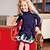 cheap Animal Printed Dresses-Kids Girls&#039; Polka Dot Christmas Dress Navy Blue