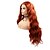 cheap Synthetic Lace Wigs-Synthetic Lace Front Wig Body Wave Layered Haircut Lace Front Wig Medium Length Orange Synthetic Hair 26 inch Women&#039;s Party Women Adorable Red Sylvia