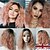 ieftine Syntetiska peruker utan hätta-Synthetic Wig Curly kinky Straight Asymmetrical Machine Made Wig Pink Ombre Medium Length Ombre Pink Synthetic Hair 16 inch Women&#039;s Best Quality Pink Ombre / Daily Wear