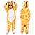 baratos Pijamas Kigurumi-Crianças Pijama kigurumi Girafa Animal Retalhos Pijamas Macacão Flanela Tosão Cosplay Para Meninos e meninas Natal Pijamas Animais desenho animado Festival / feriado Fantasias