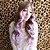 Χαμηλού Κόστους Συνθετικές Trendy Περούκες-Συνθετικές Περούκες Σγουρά Ασύμμετρο κούρεμα Περούκα Μακρύ Ombre Purple Συνθετικά μαλλιά 27 inch Γυναικεία Η καλύτερη ποιότητα Μωβ Σκιά