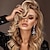 cheap Synthetic Trendy Wigs-Blonde Wigs for Women Synthetic Wig Curly Asymmetrical Wig Long Blonde Synthetic Hair Wigs 24 Inch Christmas Party Wigs