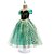 cheap Dresses-Kids Girls&#039; Frozen Anna Princess Costume Dress Graphic Geometric Flower Tulle Dress Birthday Party Cosplay Pegeant Embroidery Print Green Princess Lolita Elegant Sweet Dresse