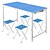 levne Kempovací nábytek-Camping skládací stůl s stoličky Přenosný Skládací Hliníková slitina 4 Stoličky 1 Tabulka pro 3-4 osoby Kempink Podzim Jaro Tmavomodrá