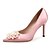cheap Wedding Shoes-Women&#039;s Wedding Shoes Wedding Party &amp; Evening Solid Colored Wedding Heels Imitation Pearl Stiletto Heel Pointed Toe Minimalism Sweet Satin Loafer Wine White Pink