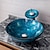 baratos Lavatório de Mãos-lavatório redondo de vidro temperado mediterrâneo minimalista com torneira em cascata escorredor de apoio para lavatório