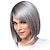cheap Older Wigs-Synthetic Wig Straight kinky Straight Bob Machine Made Wig Short Grey Brown Synthetic Hair 11 inch Women&#039;s Brown Gray / Daily Wear