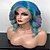 cheap Synthetic Trendy Wigs-Mixed Color Wigs for Women Synthetic Wig Curly Wavy Short Bob Wig  White Rainbow Synthetic Hair 14 Inch  Cosplay Creative Party Mixed Colored Wigs Colorful Wigs Pride Outfits