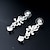 cheap Jewelry Sets-Hoop Earrings 1 set White Cubic Zirconia Rhinestone Zinc 1 Necklace Earrings Women&#039;s Basic Elegant Korean Classic Drop Feather Jewelry Set For Party Wedding Carnival / Bridal Jewelry Sets