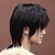 cheap Synthetic Trendy Wigs-Synthetic Wig kinky Straight Asymmetrical Machine Made Wig Short Black Synthetic Hair 6 inch Men&#039;s Black / Daily Wear