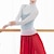 ieftine Ținute Balet-top de balet respirabil, articulație despicată, performanță de antrenament pentru femei, poli